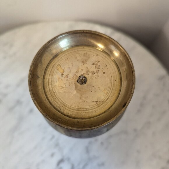 Vintage Mid Century Modern Brass Vase 6 Tall - Picture 3 of 6